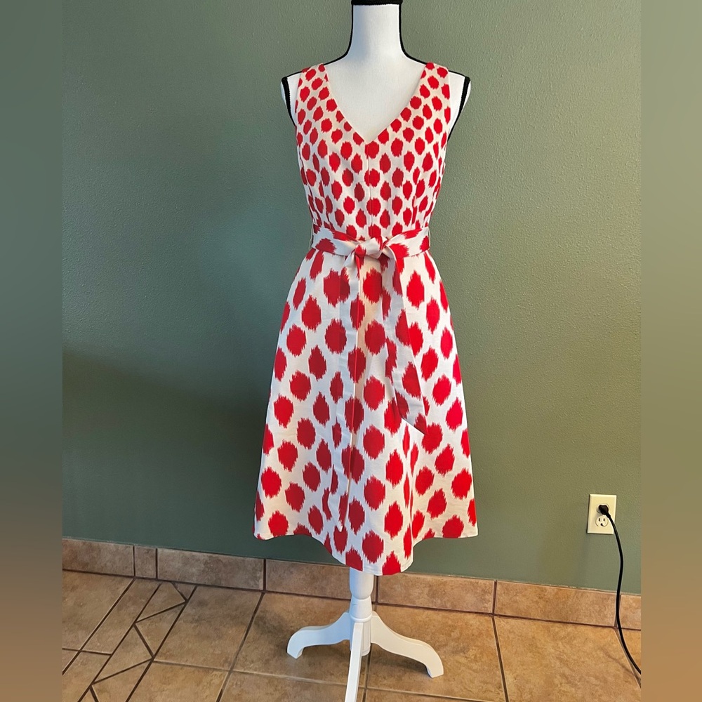Donna Karan Sleeveless Ikat Print Dress